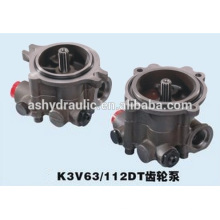 Kawasaki K3V série de K3V63DT, K3V112DT, K3V140DT charge hydraulique pompe à engrenage